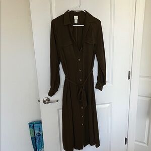 H&M Green Belted Shirt Dress